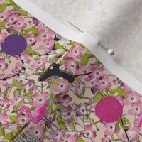 Dogwood decorations - Fabric repeat - rose gold - small