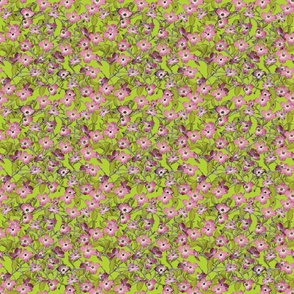 Dogwood - Fabric repeat - lime - small