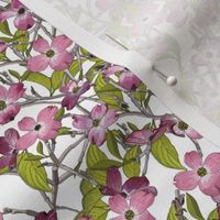 Dogwood - Fabric repeat - white - small