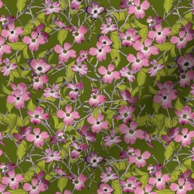 Dogwood - Fabric repeat - rich green - small