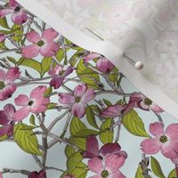 Dogwood - Fabric repeat - pale blue - small