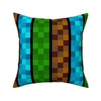 Green, Blue, and Green Blocked Checkered Print Stripes Tween Spirit bedding