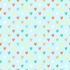 Colourful Valentine hearts 4x4 small