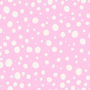 polka dots cream on pastel pink