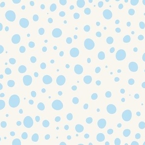polka dots pastel light blue on cream