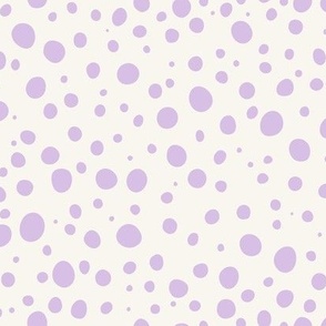 polka dots pastel purple on cream