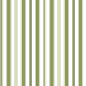 French Country Wide Stripes Green Medium Scale 12''