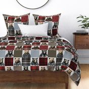 Bears in Plaid Cheater Quilt Grizzly Brown Black Adult Men Teen Boys Western Man Cave Red Humor Cabin Lodge Woodland