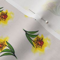 Daffodil Alternating Chequers  Sunny Daffodil Geometric Art Nouveau Design Collection