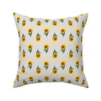 Daffodil Alternating Chequers  Sunny Daffodil Geometric Art Nouveau Design Collection