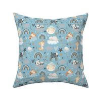 Small Scale Sleeping Animals Pale Blue