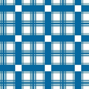 French Country Blue Checks  Large Scale 24''