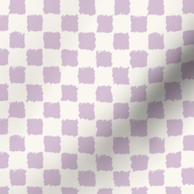 MEDIUM Hand Drawn Lilac Purple and White Checker, Retro Halloween Checkerboard