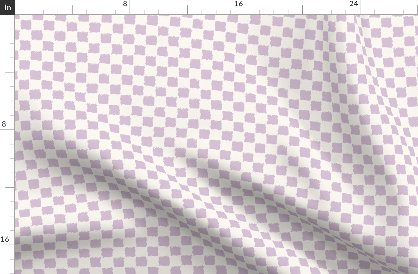 MEDIUM Hand Drawn Lilac Purple and White Checker, Retro Halloween Checkerboard