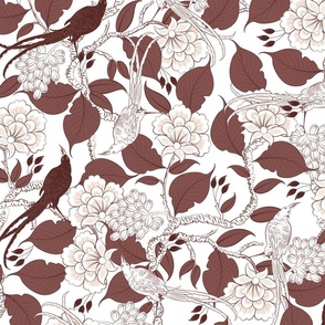 French Country Garden Brown Large scale 24''