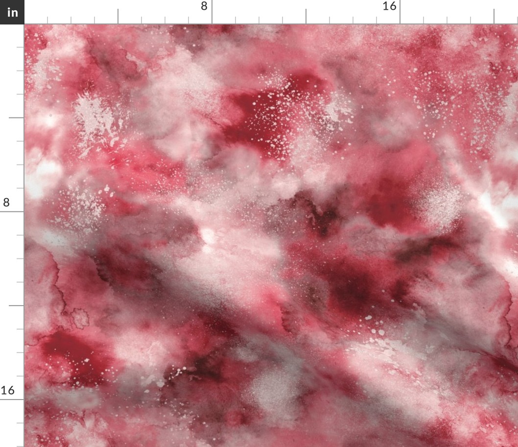 Marble smoky Crimson Red Artistic Abstract Watercolor Red