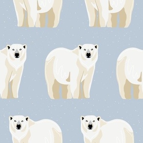 Powerful Polar Bears on Light Blue