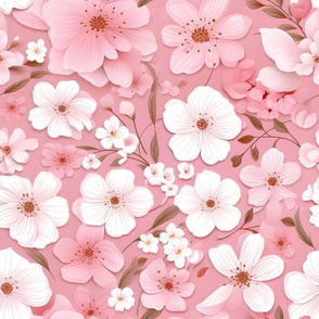 White & Pink Flowers on Pink