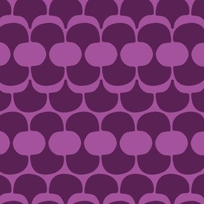 Funky groovy retro shapes - abstract circles waves and scales vintage pattern in halloween purple lilac