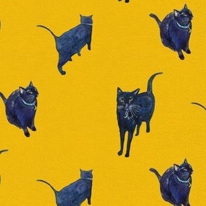 A Black Cat Crossed Your Path //  Golden Yellow (Medium Scale)
