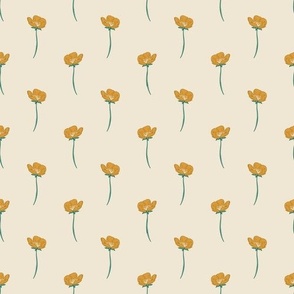 Buttercups on Ivory small scale