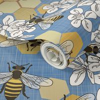 Save The Honey Bees - Large - BrightBlue