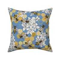 Save The Honey Bees - Large - BrightBlue