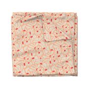 Retro Whimsy Daisy- Flower Power on Peach Fuzz- Pristine Floral- Pastels- Regular Scale