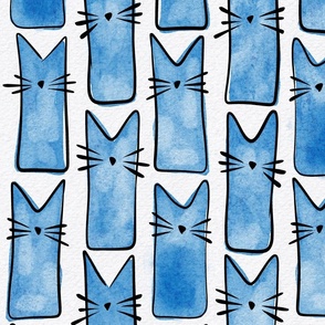 cat - buddy cat bluebell - watercolor adorable cat - cute cat fabric