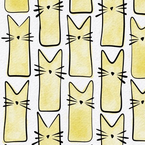 cat - buddy cat buttercup - watercolor adorable cat - cute cat fabric