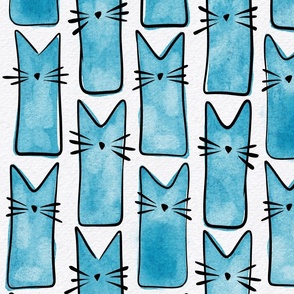 cat - buddy cat caribbean - watercolor adorable cat - cute cat fabric