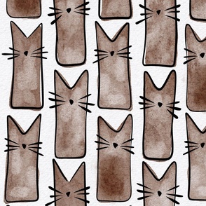 cat - buddy cat cinnamon - watercolor adorable cat - cute cat fabric