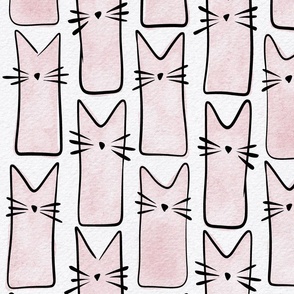 cat - buddy cat cotton candy - watercolor adorable cat - cute cat fabric