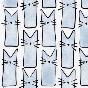 cat - buddy cat fog - watercolor adorable cat - cute cat fabric
