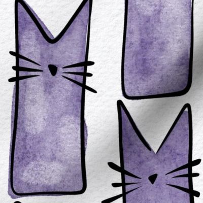 cat - buddy cat grape - watercolor adorable cat - cute cat fabric