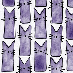 cat - buddy cat grape - watercolor adorable cat - cute cat fabric