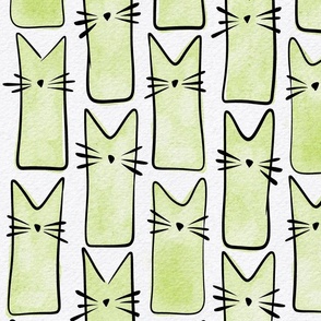cat - buddy cat honeydew - watercolor adorable cat - cute cat fabric