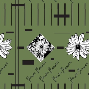Horizontal geometric Flowers pattern.