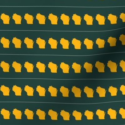 Wisconsin Green And Gold 1.5 Inch Strips