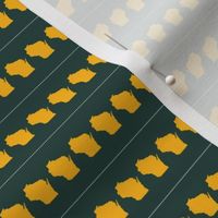 Wisconsin Green And Gold 1 Inch Strips