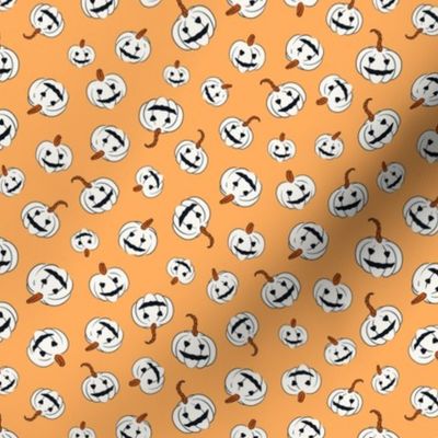 SMALL Classic Jack-o'-lantern Retro Halloween Pumpkins in White and Orange