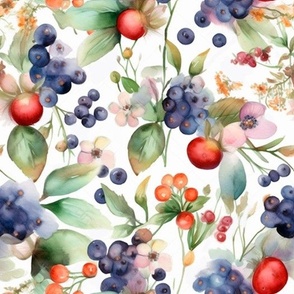 wild berries - watercolor
