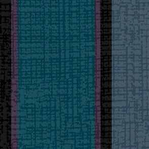 Elegant Stripes (Large) - Deep Teal, Plum, Black and Blue-Gray  (TBS180)