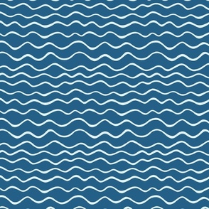 Waves on navy blue - medium