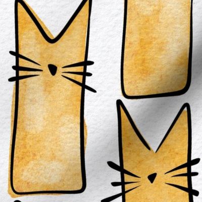 cat - buddy cat marigold - watercolor adorable cat - cute cat fabric