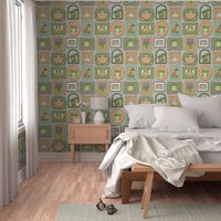 whimsical frog gallery wall