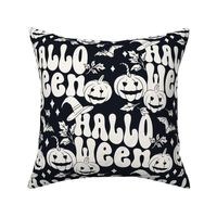 LARGE Scale Pumpkins, Bats and Lettering in Black and White for Retro Halloween