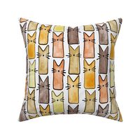 small scale cat - buddy cat autumn - watercolor adorable cat - cute cat fabric