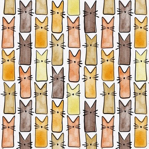 small scale cat - buddy cat autumn - watercolor adorable cat - cute cat fabric