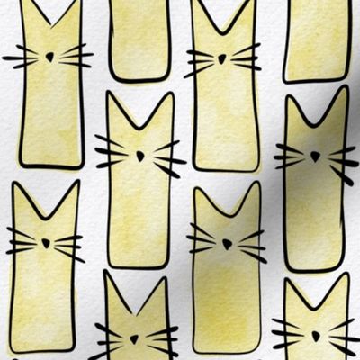 small scale cat - buddy cat buttercup - watercolor adorable cat - cute cat fabric